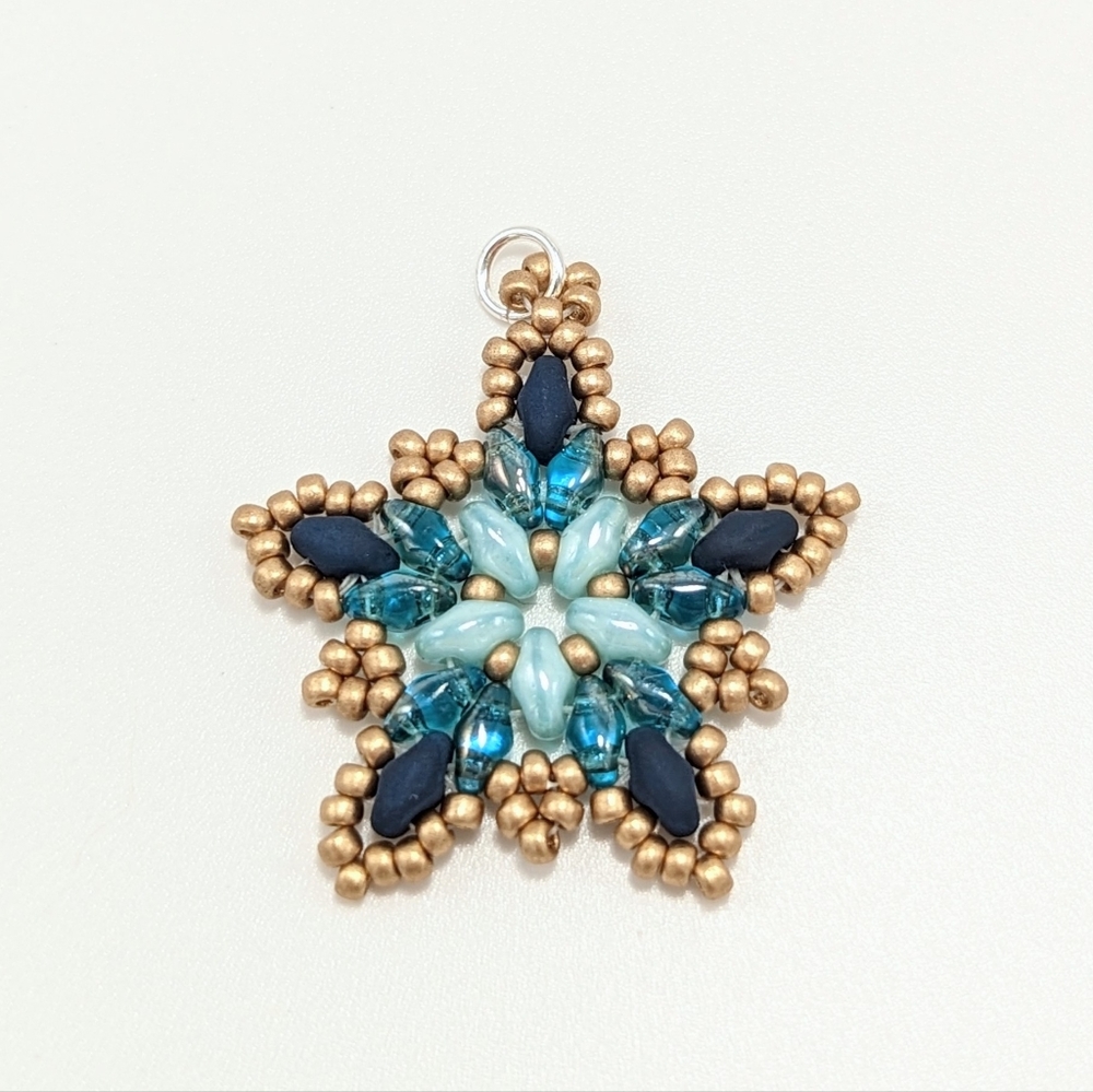Beaded Blue Star Pendant